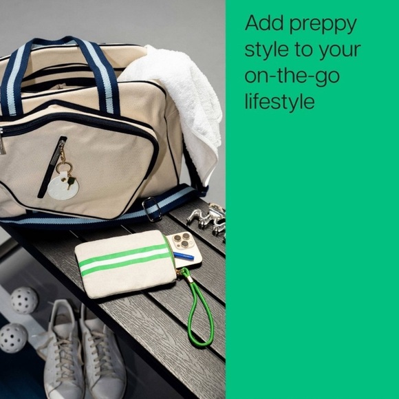 NōTED Green & White Striped Canvas Wristlet - NWT - Picture 4 of 4